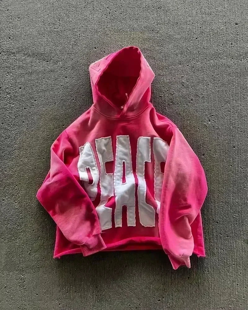 American Fashion Hip Hop Letter Embroidered Zipper Hoodie Men Street Y2K New Casual Loose Fleece Padded Sweatshirt Unisex Hoodie