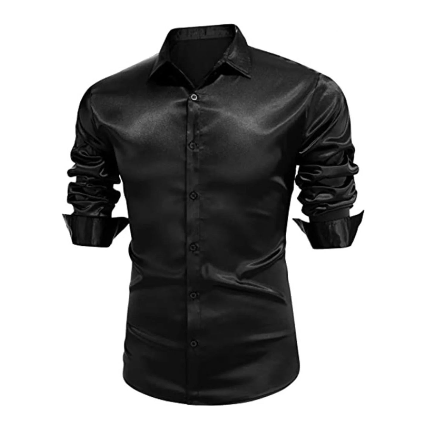 Autumn And Winter Formal Men's Long Sleeve Shirt Luxurious Wrinkle-resistant Non-iron Solid Color Business Casual Ice Silk