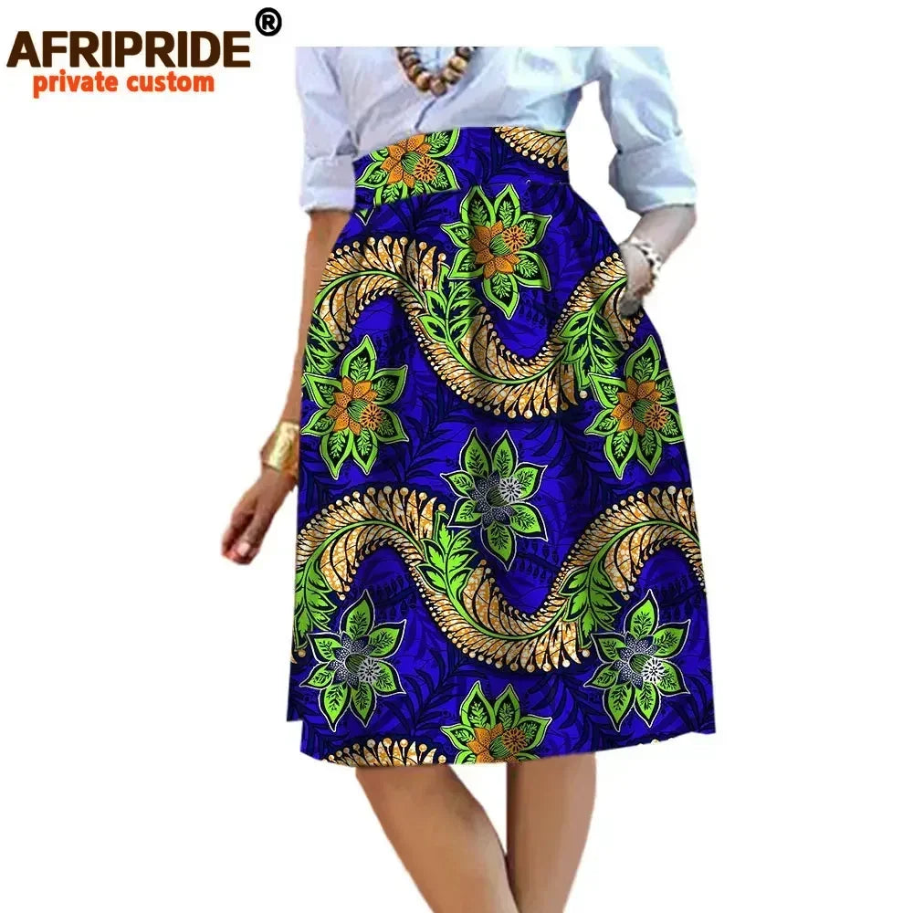 2026 Summer Original African Style Garment Midi Skirt for Women Private Custom High Quality Batik Cotton Femmal Clothing A722704