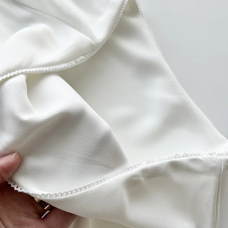 Solid Mermaid Skirts Women American Style Retro Bow Temperament Fashion High Street Slimming Casual All-match Daily Summer Cozy