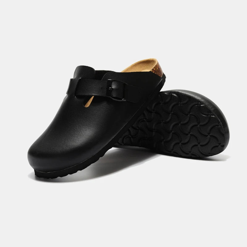 Slippers Buckle 2024 Leather Brand Fashion Unisex Comfortable Outdoor Women Slipper #MT306