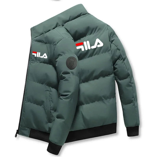 New men's short cotton-padded jacket for autumn and winter 2025, outdoor fashionable stand-up collar jogging men's clothing