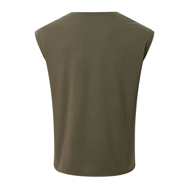 New Summer Men's Skinny Gym Tank Tops Leisure Popular Sleeveless Sportwear Fashion Loose Solid Color Bodybuilding Vest S-2XL
