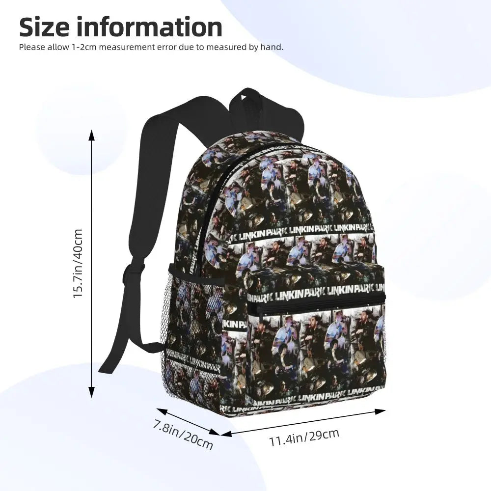 L-Linkin-S P-Park-S Band Student Backpack School Bag Hiking Travel Daypack for Boys Girls Fashion Bookbag Shoulder Bags