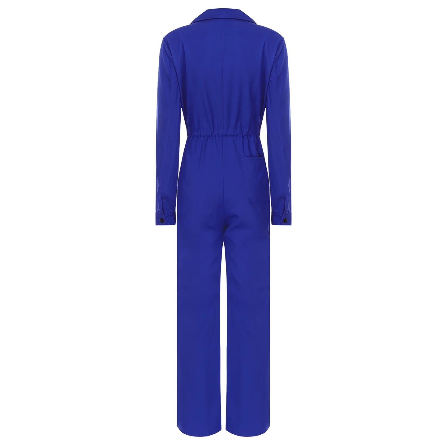 Womens Coverall Solid Color Turn-Down Collar Long Sleeve Button Jumpsuit Mechanic Work Overalls Fashion Casual Cargo Rompers