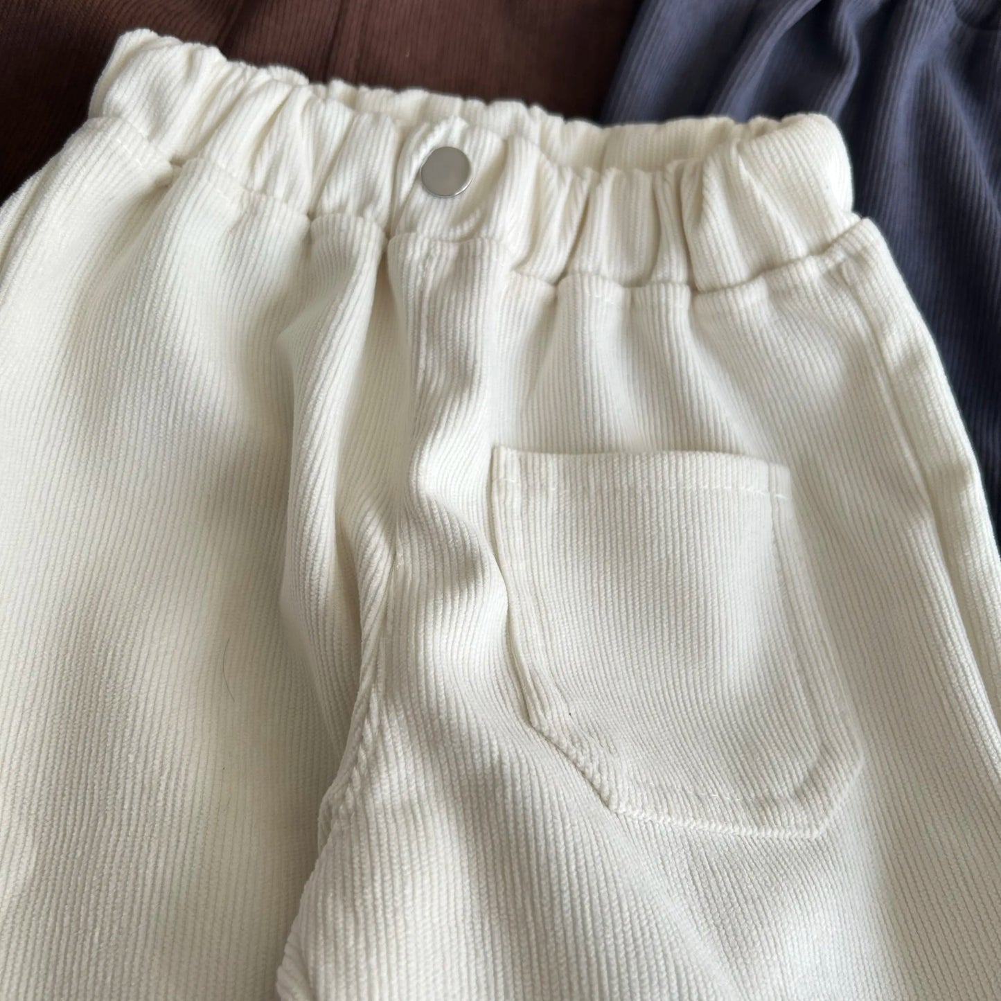 Fashion children's clothing Autumn Winter Kids solid color Corduroy pants Boys soft loose Trousers Girls all-match casual pants