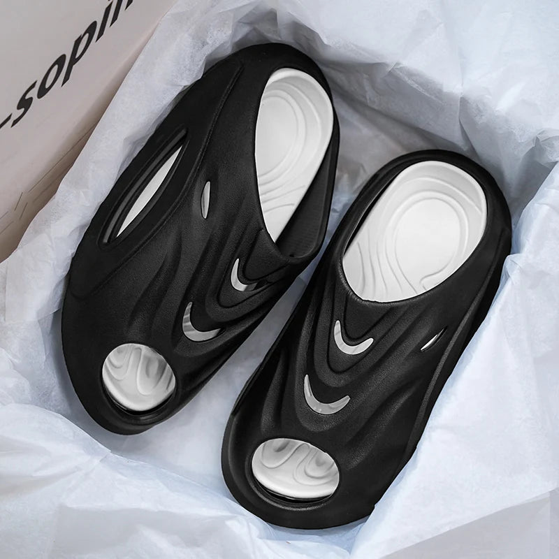 New Men's Slippers Outdoor Indoor Beach Sandals Comfortable Thick Soft Slides Men Women Casual Shoes Men Flip-flops Slippers