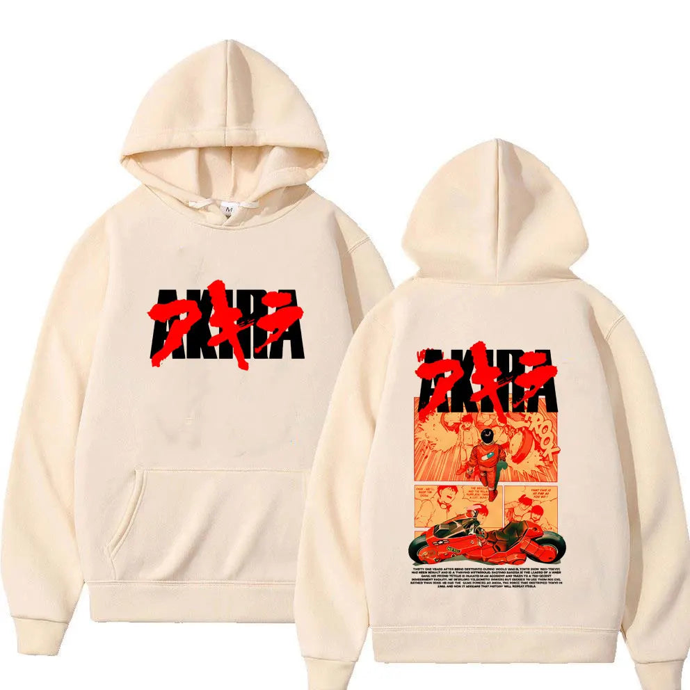 Japanese Science Fiction Cartoon Movie Anime Akira Shotaro Kaneda Graphic Hoodie Men Women Cotton Oversized Pullover Sweatshirt BAZAARHUBO