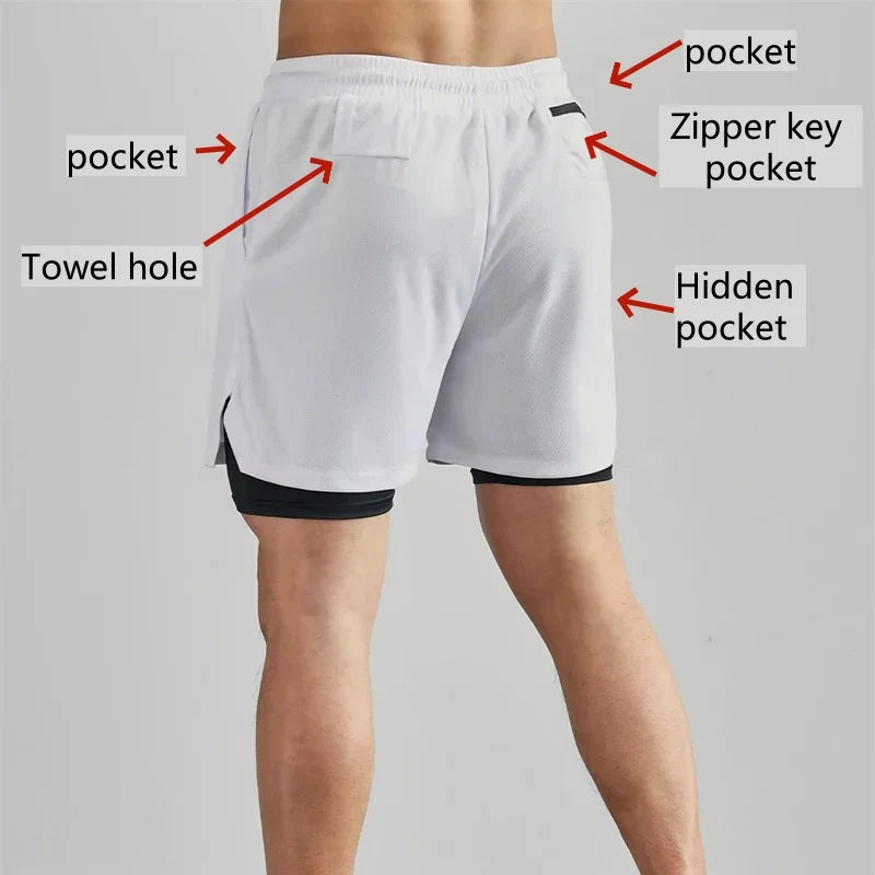 Sports Boxing Sets Basic Sleeveless Shirt+2-in-1 Shorts Sets Gym Compression Quick Drying Training Workout Stretch Skinny Sets
