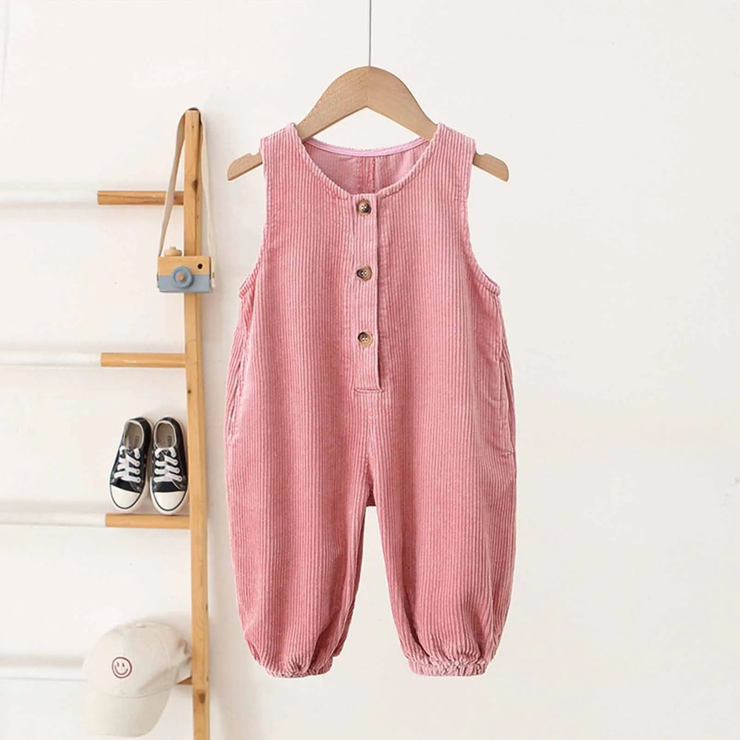 Kids Fashion Casual Rompers Corduroy Suspender Pants Sleeveless Overalls Daily School Home Birthday Party Photography Costume