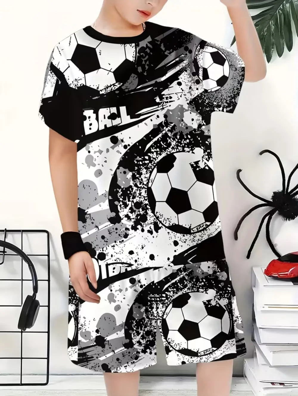 2026 Summer Children's Sports Set Football 3D Print Soccer Jersey Sets for Children Quick-Dry T-Shirt Shorts Children's Clothing