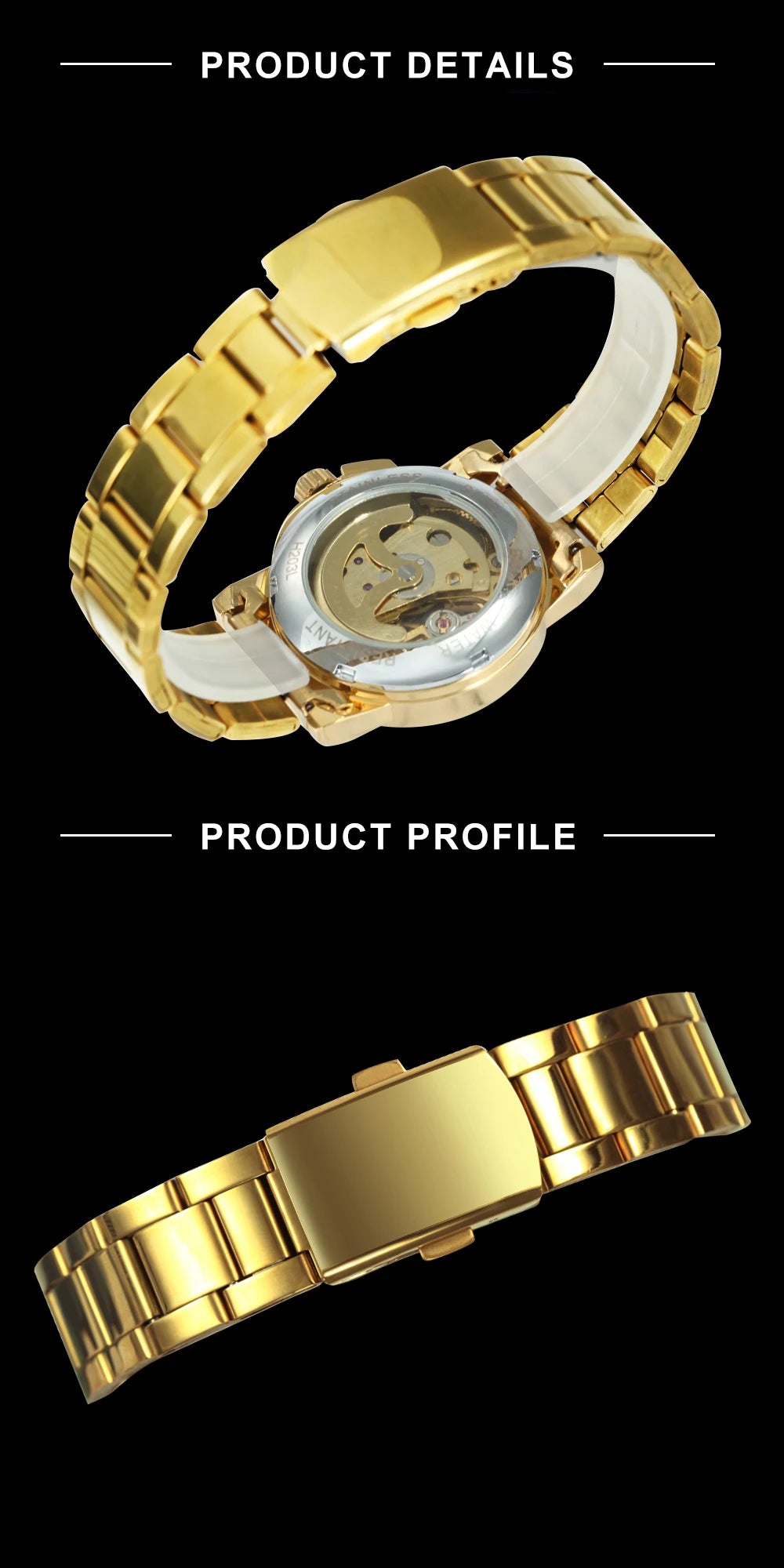 WINNER Fashion Elegant Ladies Watches Top Brand Luxury Skeleton Gold Automatic Mechanical Watch for Women Stainless Steel Strap