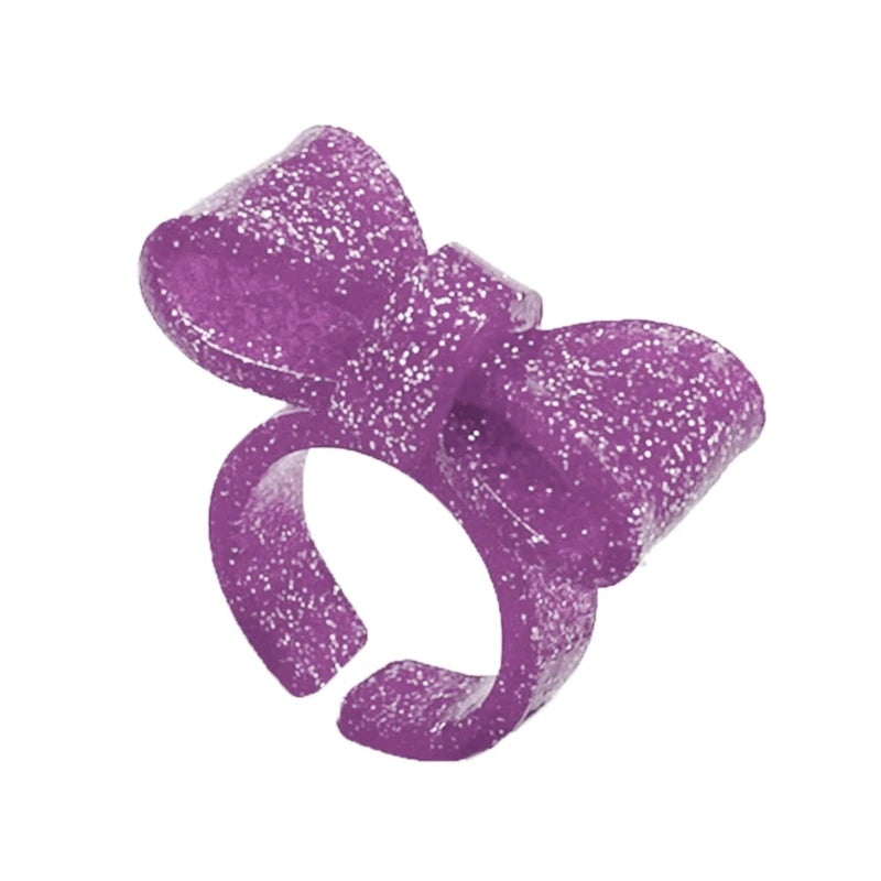 Resin Rings Dumpy Acrylic Rings Bowknot Rings Aesthetic Trendy Colorful Open Rings Statement Jewelry Bow Rings for Women