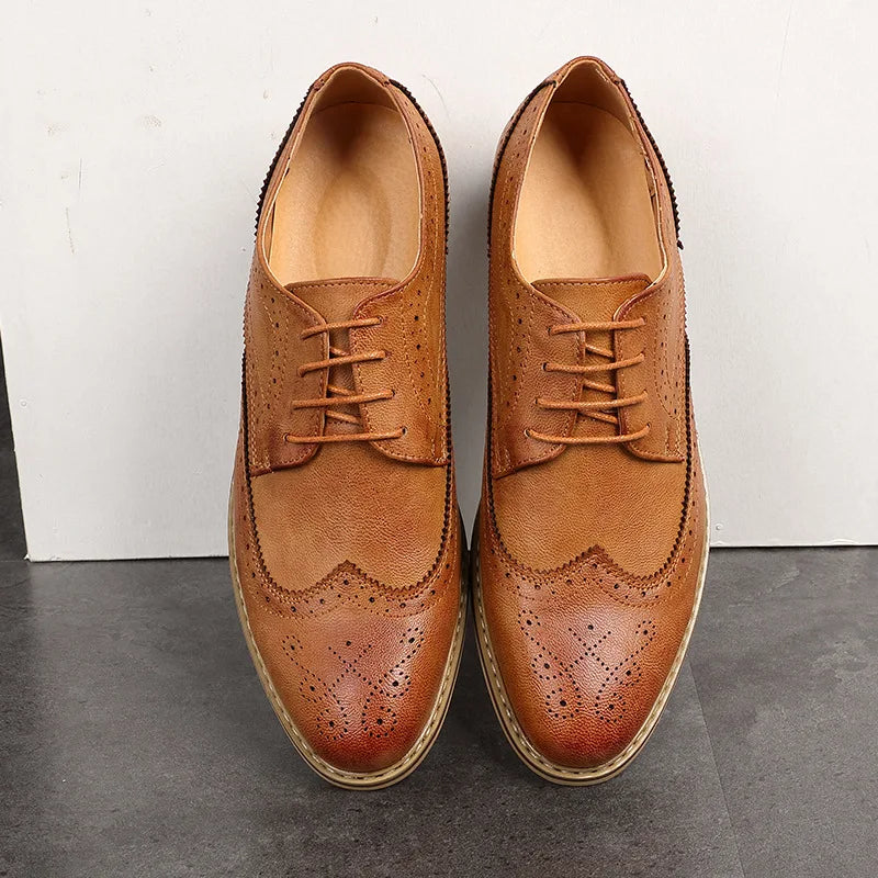 Mens Dress Shoes Breathable Business Formal Oxford Shoes for Wedding Stylist Leather Shoes