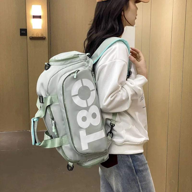 Women's Handbag T80 Gym Sports Backpack for Man Hand Bag Fitness Travel Tote Shoe Shoulder Duffle Crossbody Portable Boston Bag