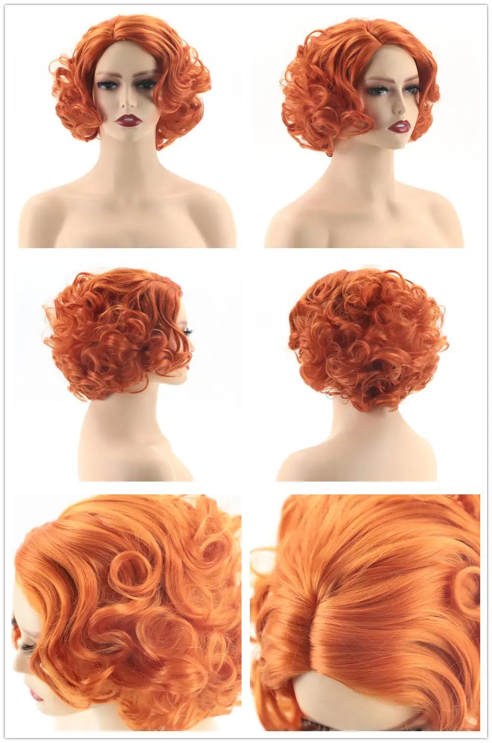 GNIMEGIL Synthetic Cosplay Wig Short Curly Hair Platinum Blonde Wigs for White Women Fluffy Curls Flip 60s Gatsby Hairstyle Wigs