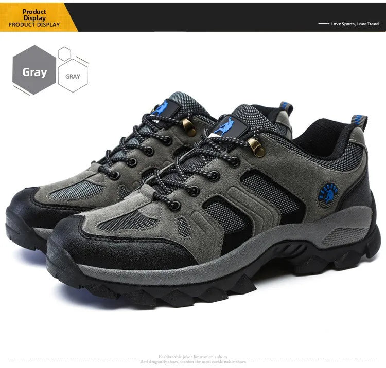 Men's Outdoor Climbing Shoes Breathable Waterproof Sports Hiking Shoes Rubber Outsole Low Cut Lace up Casual Shoes
