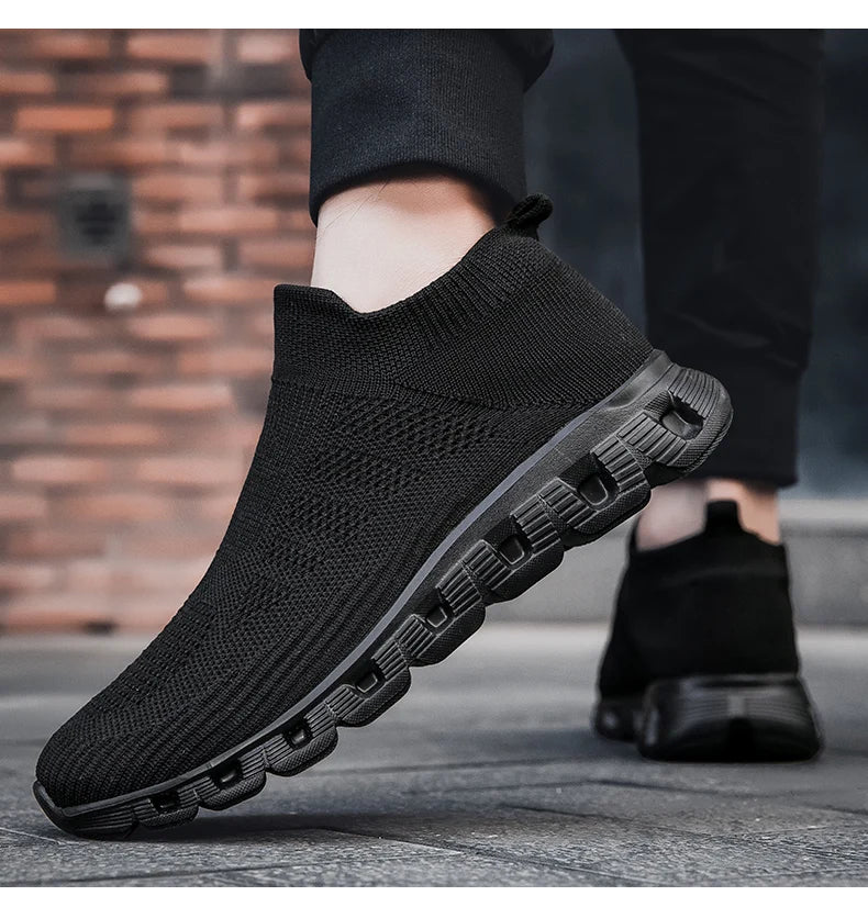 2025 New Men's Casual Sneaker Breathable Ultralight Slip On Shoes Mesh Sock Mouth Jogging Athletic Women Sneakers