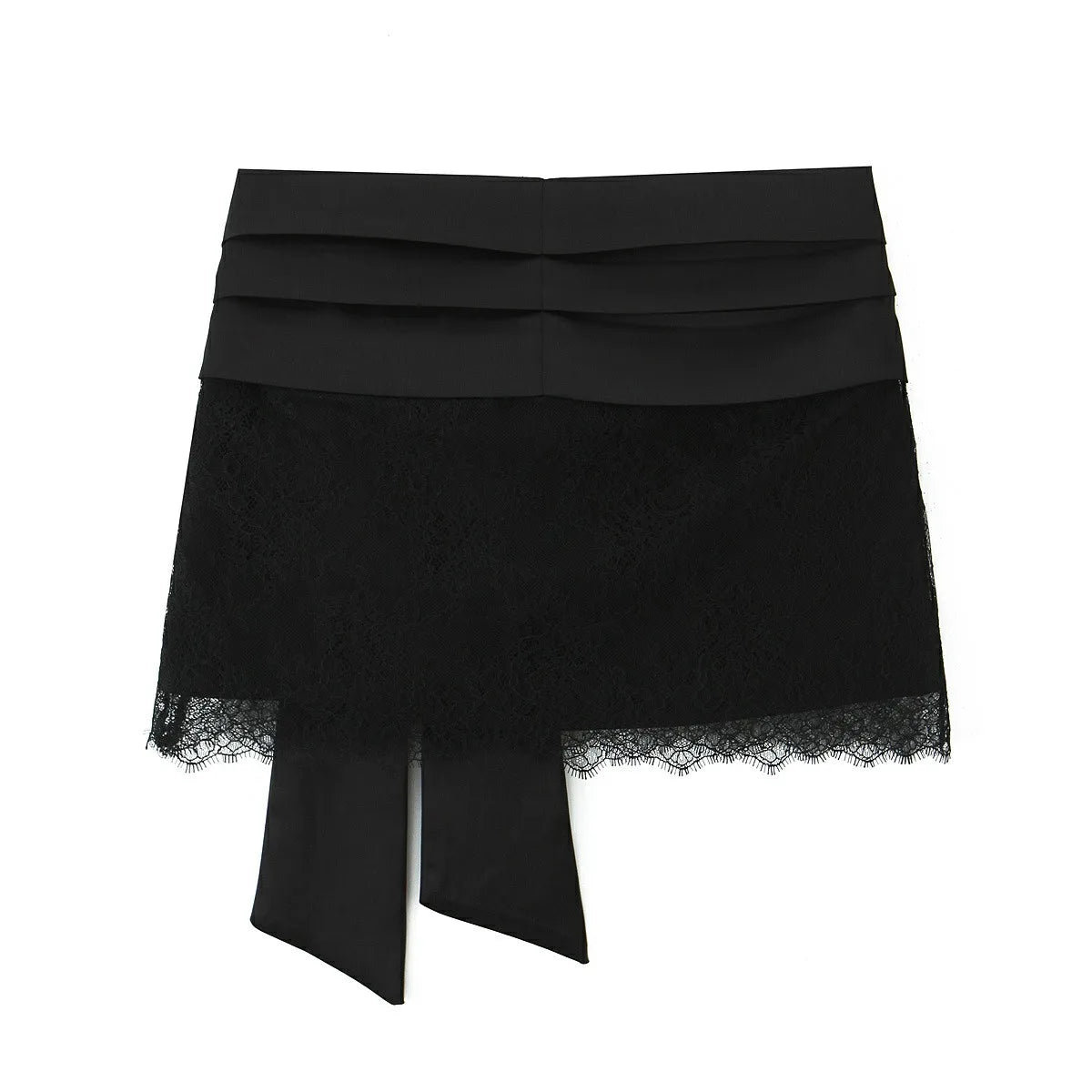 Women 2025 Autumn New Lace Bodysuit Women's Bodysuit Black Cutwork O-Neck Long Sleeves Bodysuits+Splicing Mini Skirt Suit