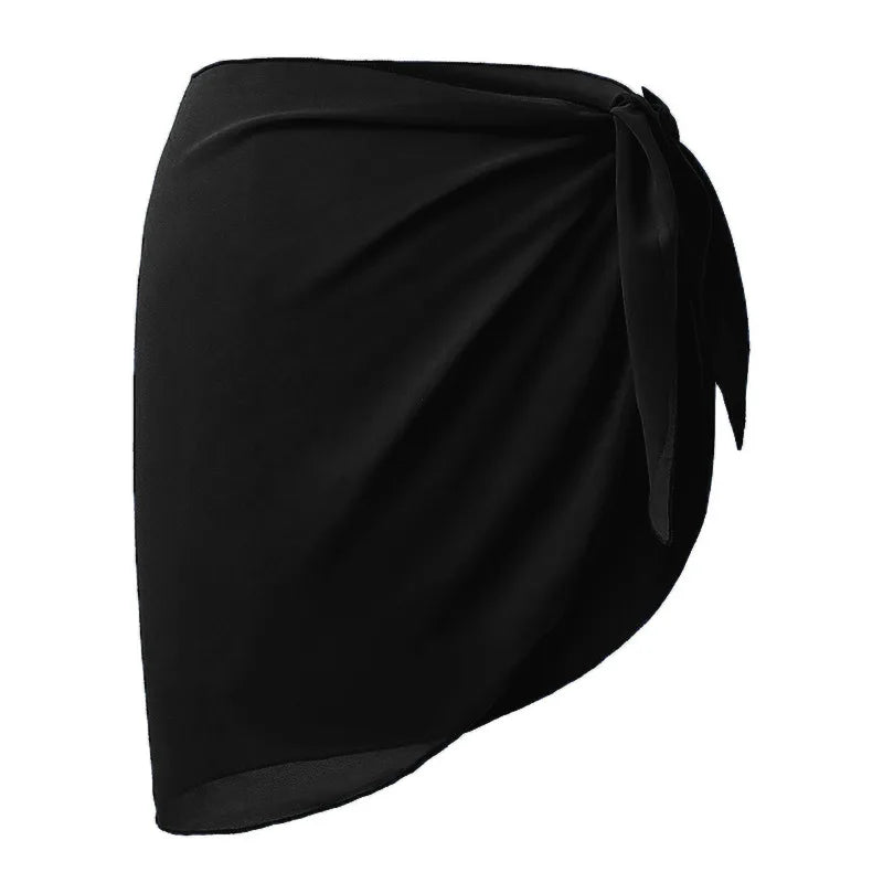 Short Sarong Skirt Chiffon Beach Coverup Scarf Wrap For Women Swimsuit Cover Short Beach Wear