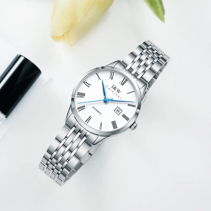 CARNIVAL Brand High-end IW Series Luxury MIYOTA Mechanical Watch for Women Stainless Steel Sapphire Mirror Automatic Watches