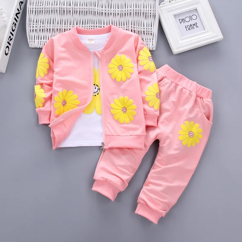 Fashion Autumn Children Suits Baby Boys Girls Clothes stamp Cotton T-Shirt Pants 2Pcs/sets Spring Toddler Clothing Sport Suits