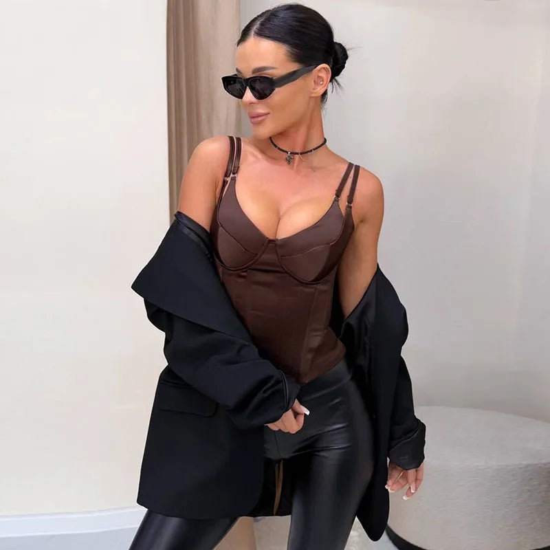 Elegant Lace Patchwork Sling Top Women Sleeveless Backless Patchwork Crop Tops Female 2026 Fashion Summer Spring Vest Lady