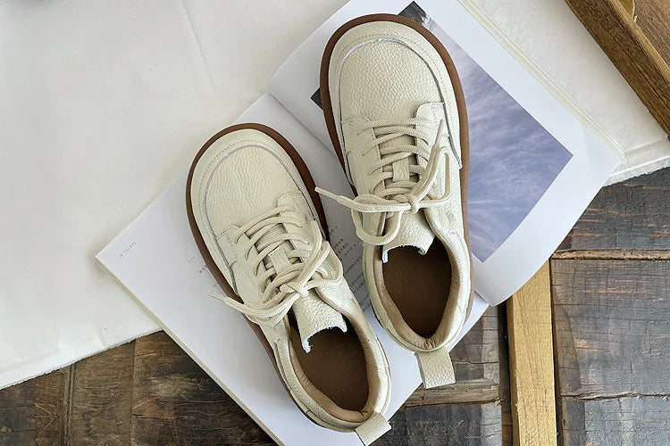 Careaymade-Genuine leather Spring single shoe soft comfortable flat shoes Cow leather low-top flats shoes,vintage women's shoes