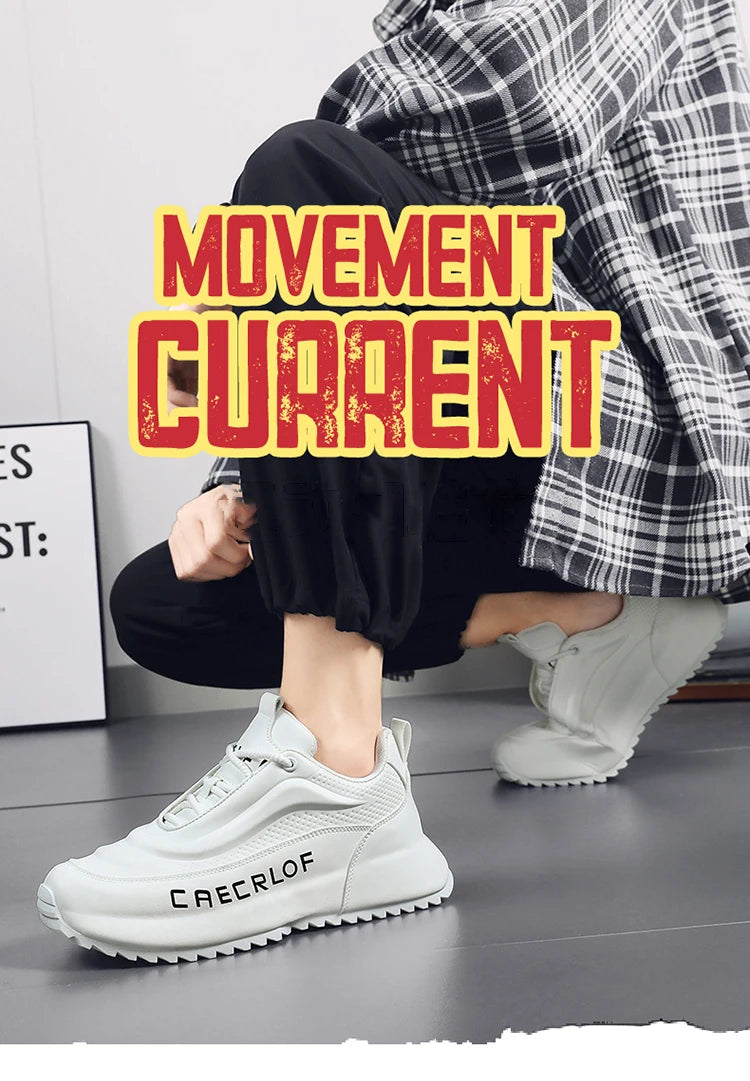 Men's Low-Top Fashionable Color-Blocked Casual Sneakers, with Comfortable Lining, Non-Slip and Wear-Resistant, Height-Increasing Thick Sole, Dual-Purpose Sports and Casual Shoes