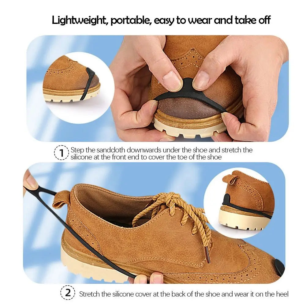 Silicone Anti Slip Shoe Boot Grips Outdoor Non Slip Snow Shoe Spikes Ice Overshoe Ice Grippers Spikes Durable Traction Cleats