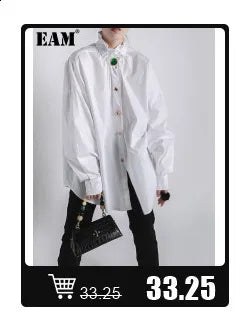 [EAM] High Elastic Waist Black Pleated Long Wide Leg Trousers New Loose Fit Pants Women Fashion Tide Spring Summer 2026 1U320