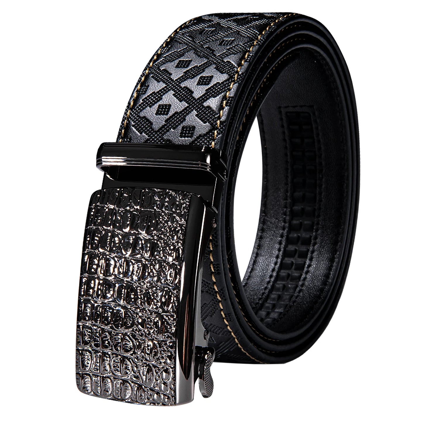 High Quality Mens Belts Black Brown Blue White Green Leather Straps Casual Gold Automatic Buckles Waistband Belt for Men Wedding BAZAARHUBO