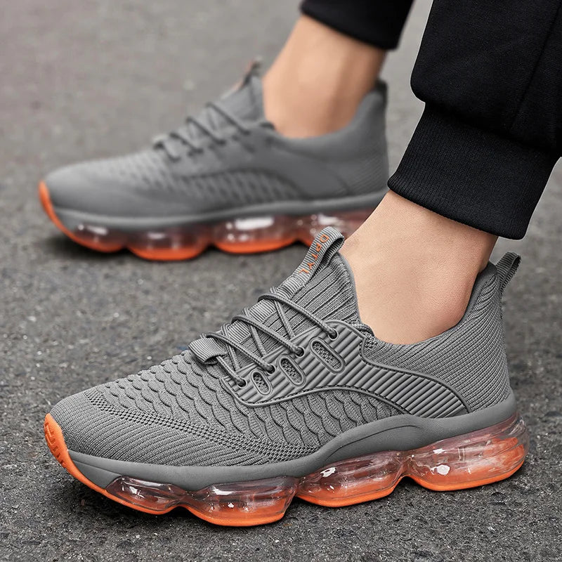 Men's Fashionable Versatile Outdoor Running Shoes Breathable Ultra-light Air Cushion Soft Bottom Sports Shoes Large Size