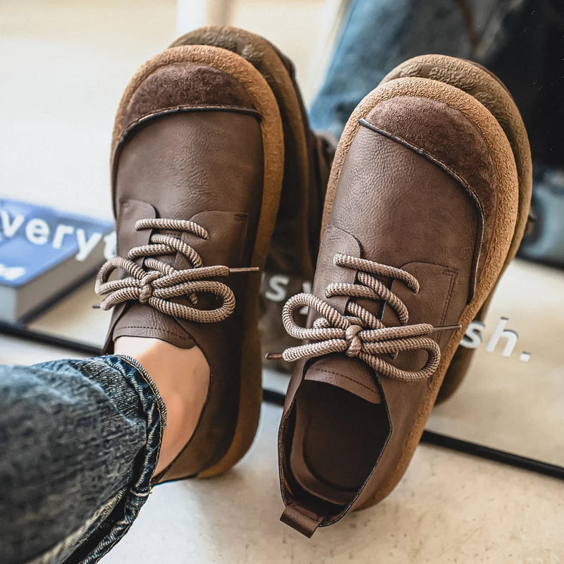 Luxury Brand Men's Casual Shoes Fashion Handmade Walking Shoes Lightweight Leisure Footwear Outdoor Sneakers Leather Work Shoes