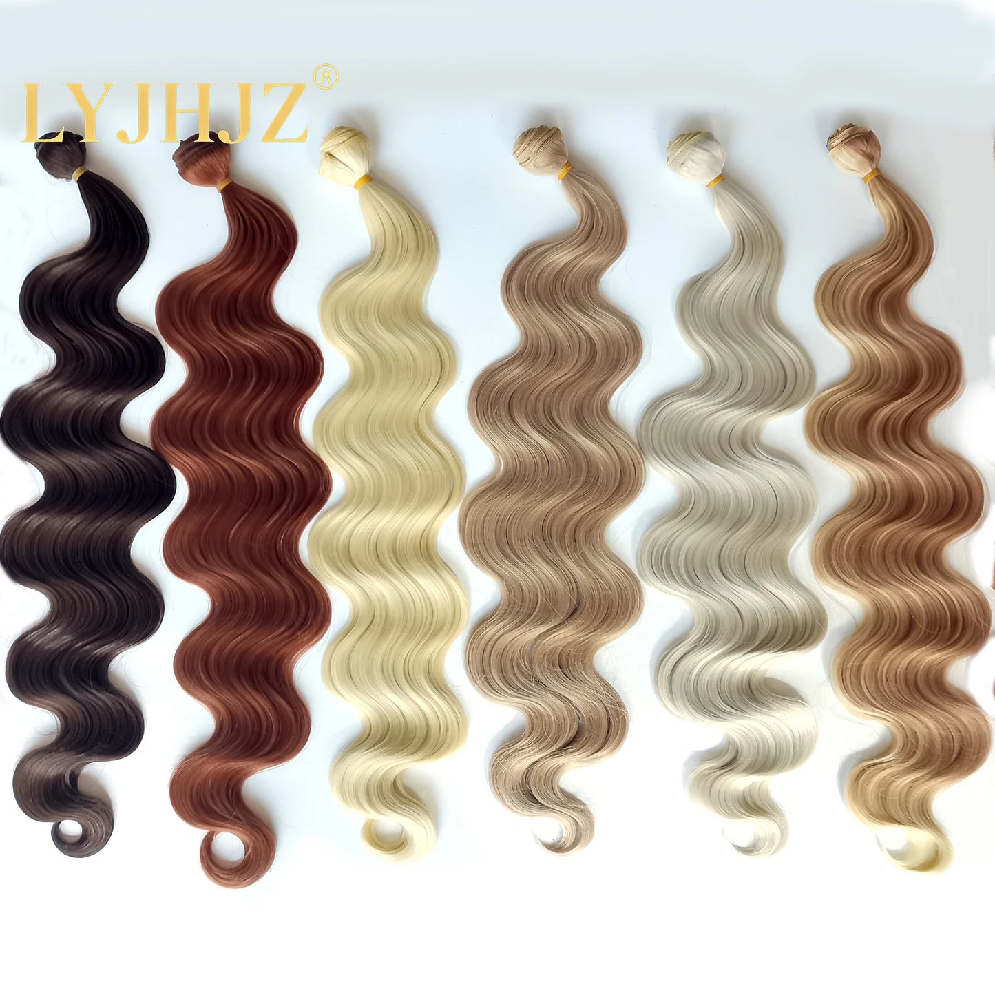Colorful Body Wave Hair Bundles 613 Piano Blonde Natural Synthetic Hair Extensions Ombre Thick Ponytail Loose Deep Hair Weaving