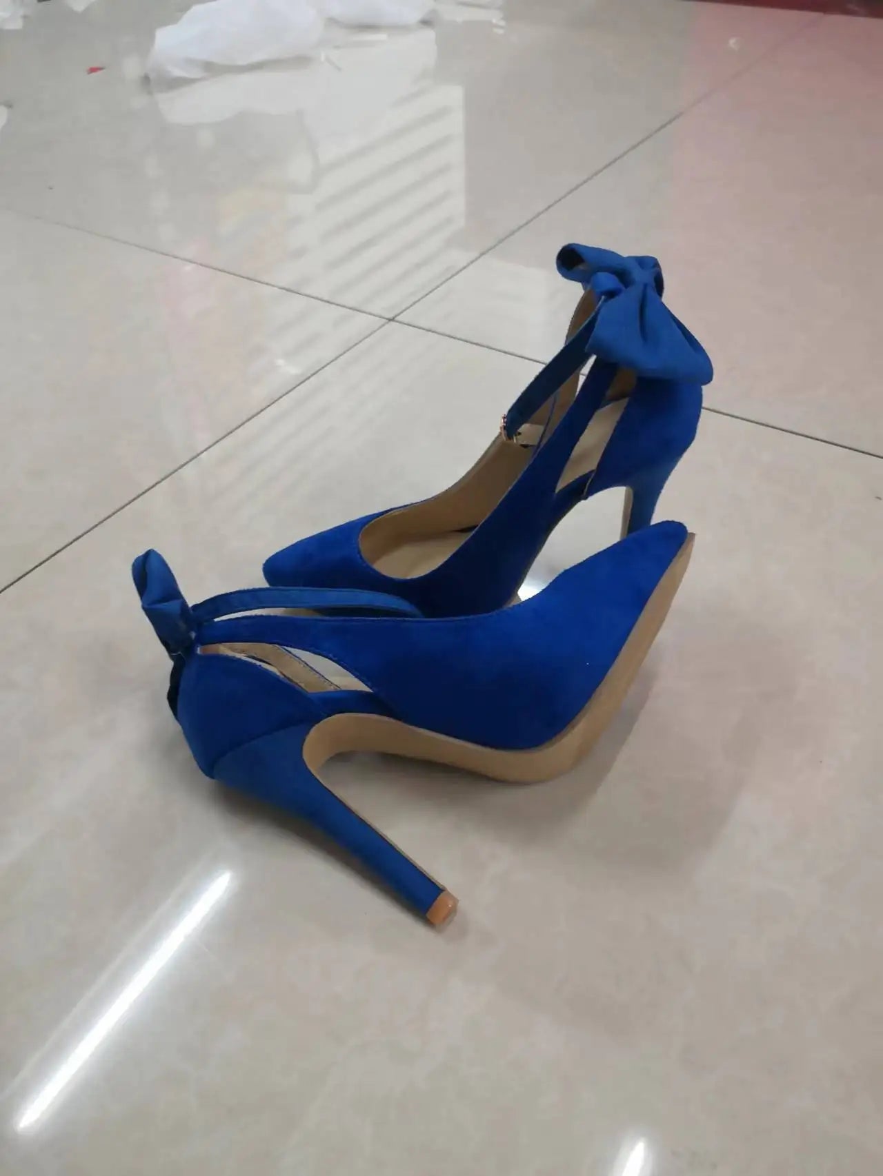 New2026 Women's Sexy High Heels Pumps Pointed Toe Buckle Strap Shoes Sweet Butterfly Party Pumps Wedding Ladies Shoes Large Size