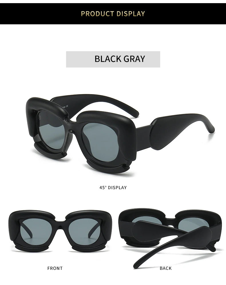 KAMMPT Square Women Sunglasses 2023 New Oversized Cloud Shape Rim Shades Ins Trendy Luxury Brand Design UV400 Protection Eyewear BAZAARHUBO