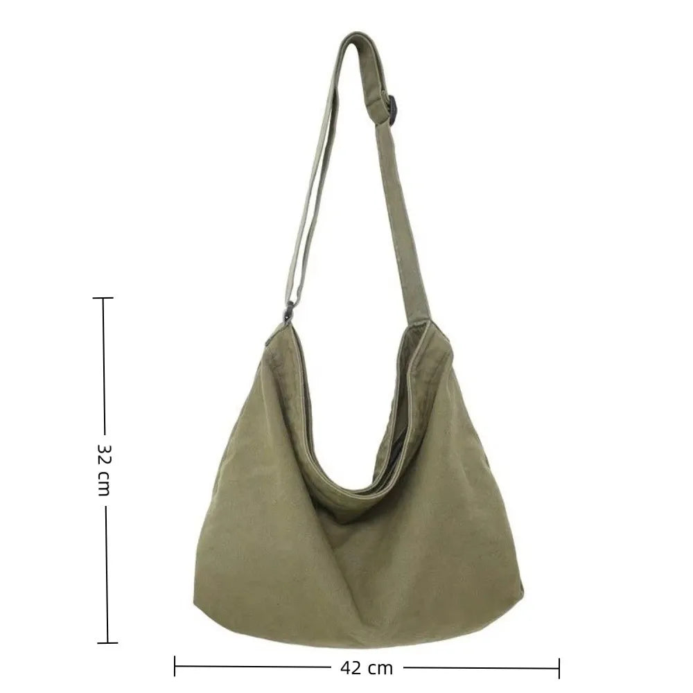 Retro Canvas Shoulder Bag Large Capacity Multi-purpose Messenger Bag Travel Tote Bag Woman Men