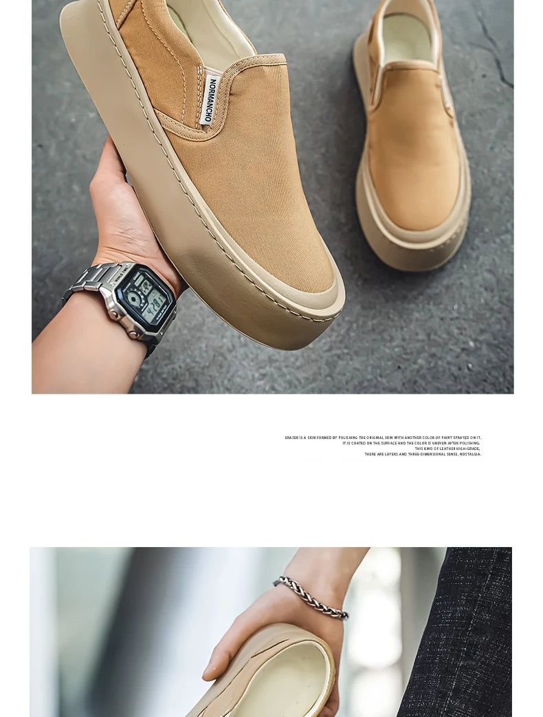New Arrival Low Price Mens Breathable High Quality Casual Shoes Solid Color Canvas Casual Shoes Slip On Men Fashion Flats Loafer