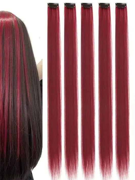 Three-color gradientSparkle Hair Extensions Clip In Rainbow Synthetic Sparkle Hair Tinsel Heat Resistant Sparkle Hair Extensions