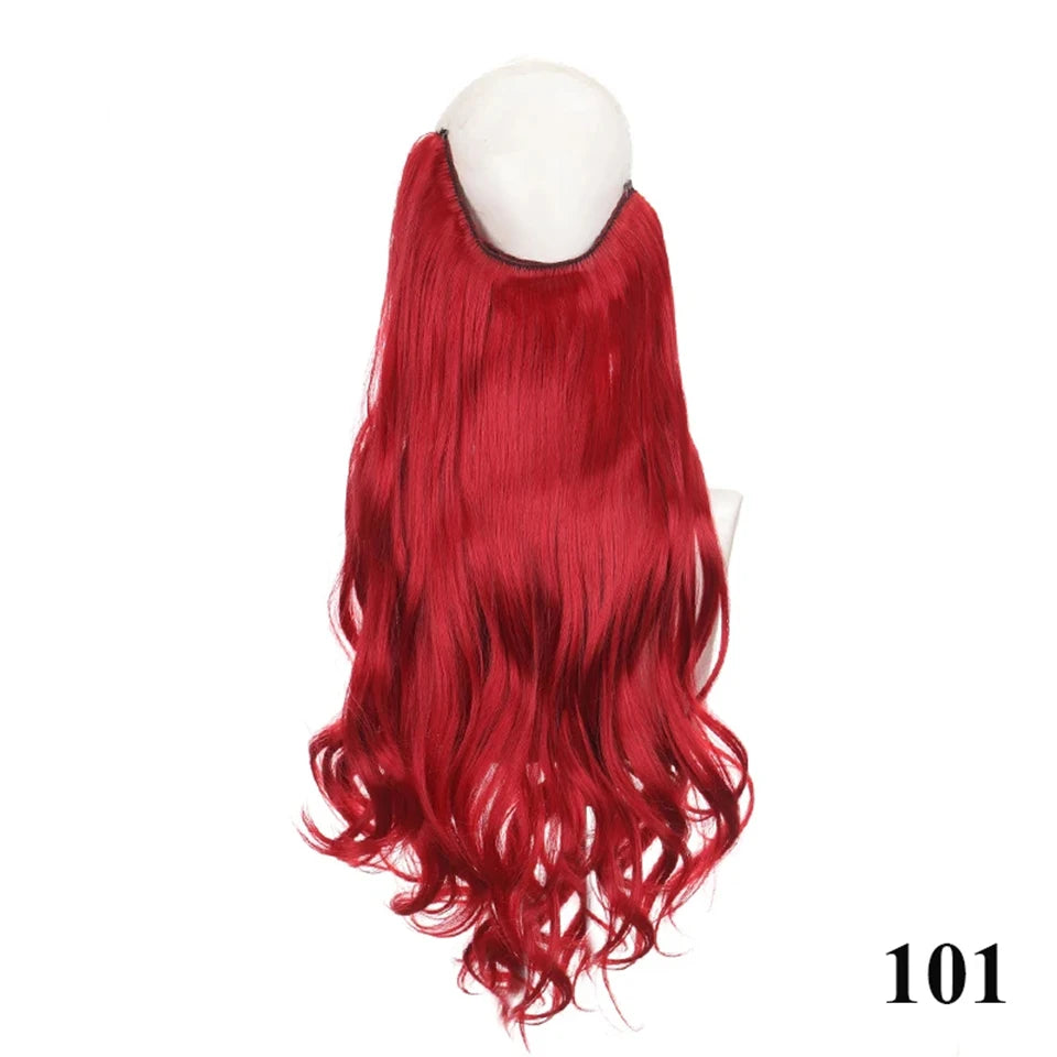 Fish line hair extension piece length (40cm 50cm 60cm) straight hair curly hair daily wear suitable for all women