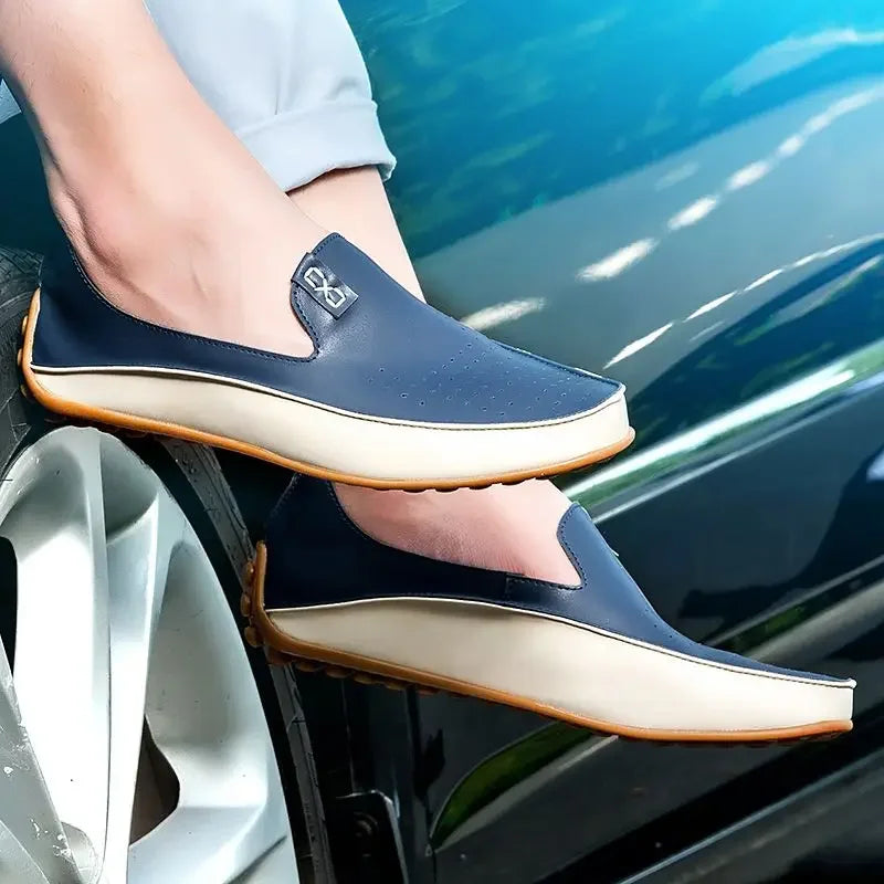 Moccasin Men's Leather Shoes Soft Casual Comfortable Male Shoe High Quality Fashion In Promotion Cheap Clearance Korean Style