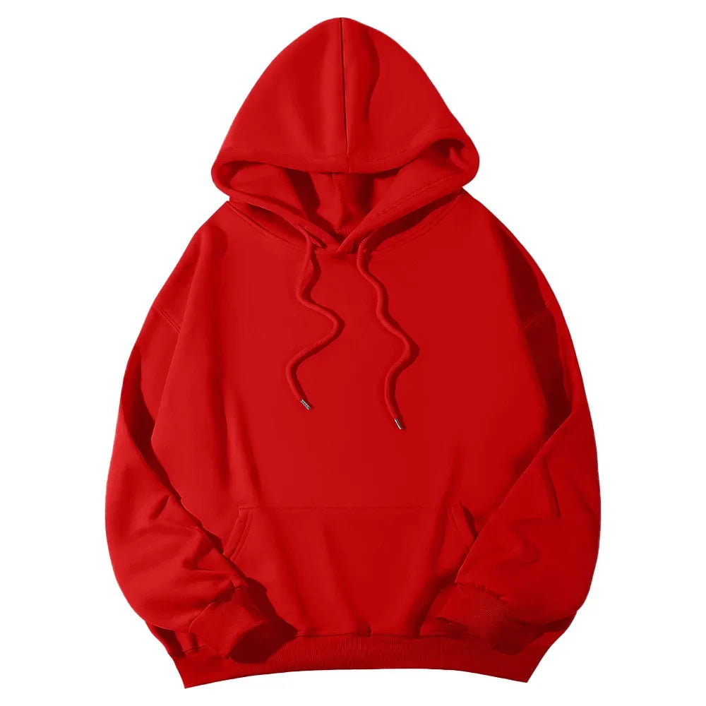 2026 Men's wide Hood Sweatshirt European and American men's and men Sweatshirt Solid Harajuku Long Sleeve Female Loose male Coat BAZAARHUBO