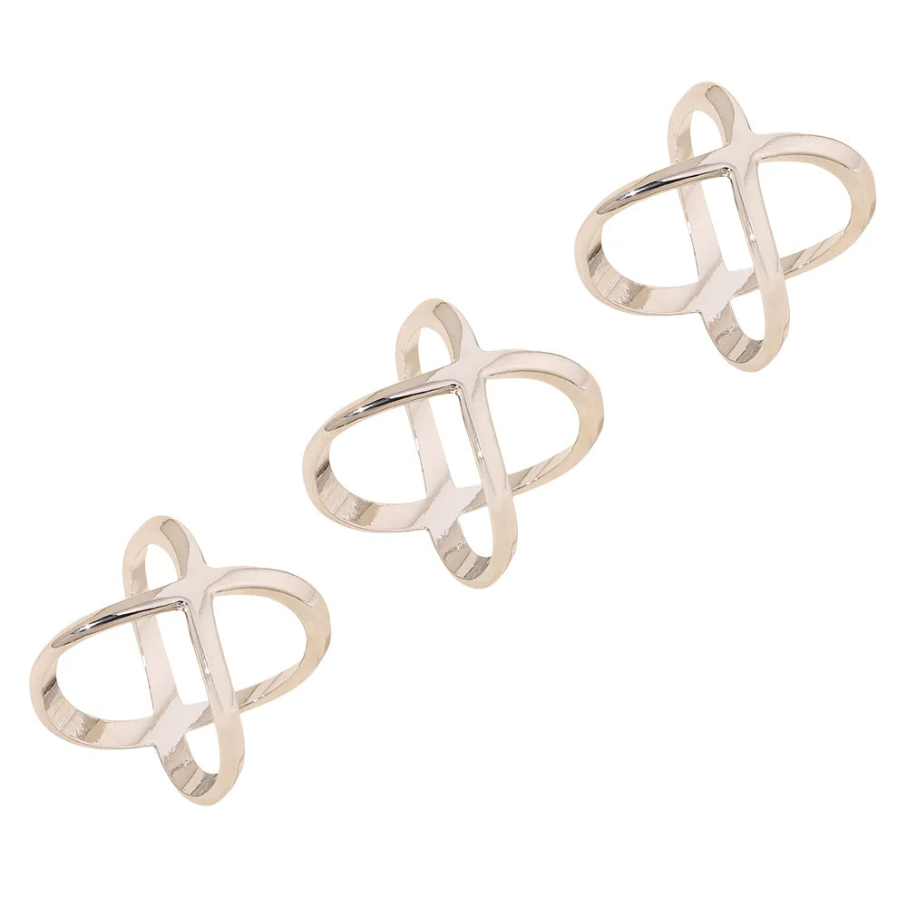 3pcs X-Shaped Scarf Clips Buckles for Women, Scarf Holder Pins for Shawls Silk Clothes (Golden/Silvery)