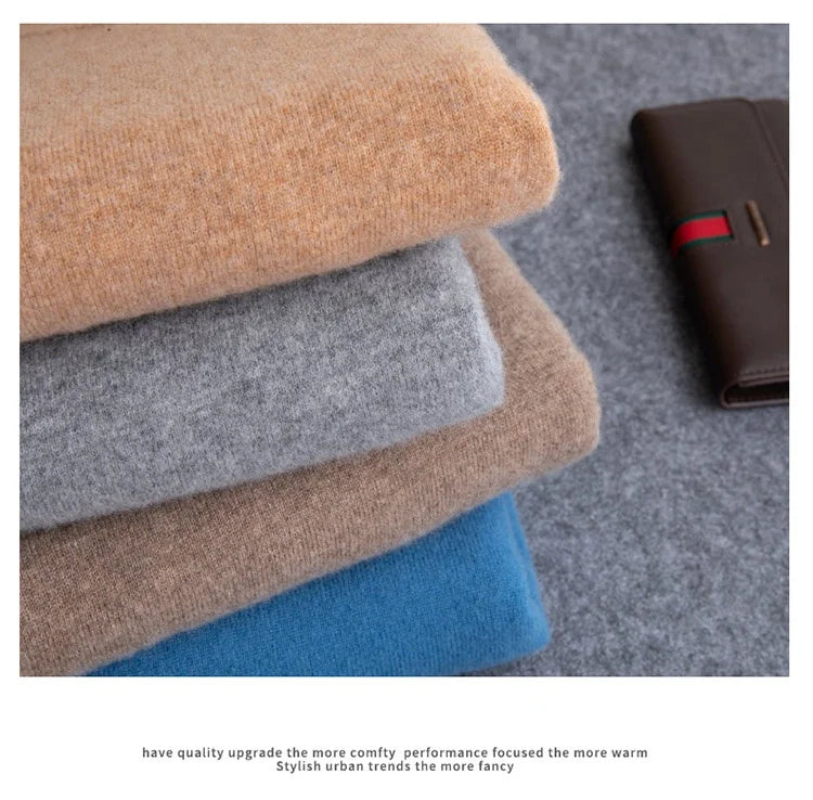 2025 Cashmere Sweater O-neck Pullovers Men's Loose Oversized M-3XL Knitted Bottom Shirt Autumn Winter New Korean Casual Men Top
