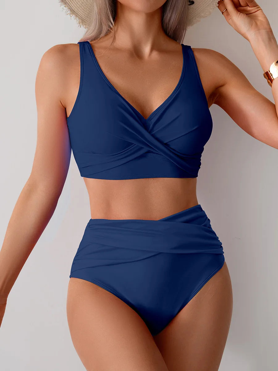 2025 girl Women's Clothing Swimwears European American new bikini sexy split swimsuit high waist swimsuit set bikini Bikinis Set