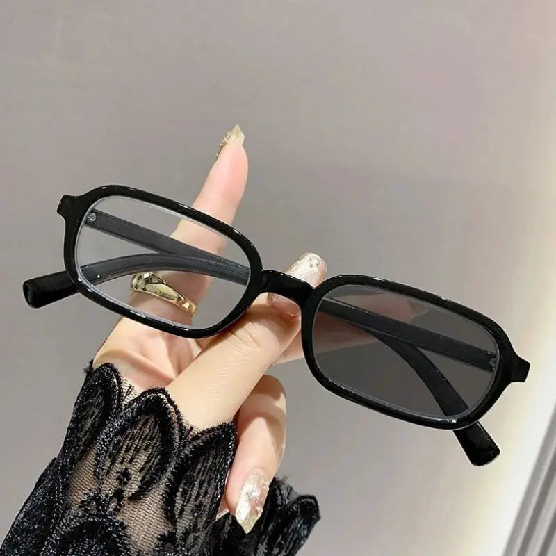 Women's INS Style Photochromic Reading Glasses Retro Square Small Frame Brand Designer Popular Eyeglasses Diopter 0 To +4.0 BAZAARHUBO