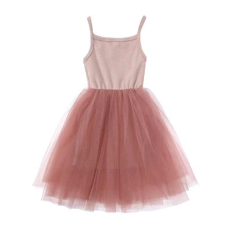 Fashion Cute Girls Casual Dresses Solid Color Sleeveless Suspenders Girls Dress Summer Kids Dresses for Girls 1-8 Years