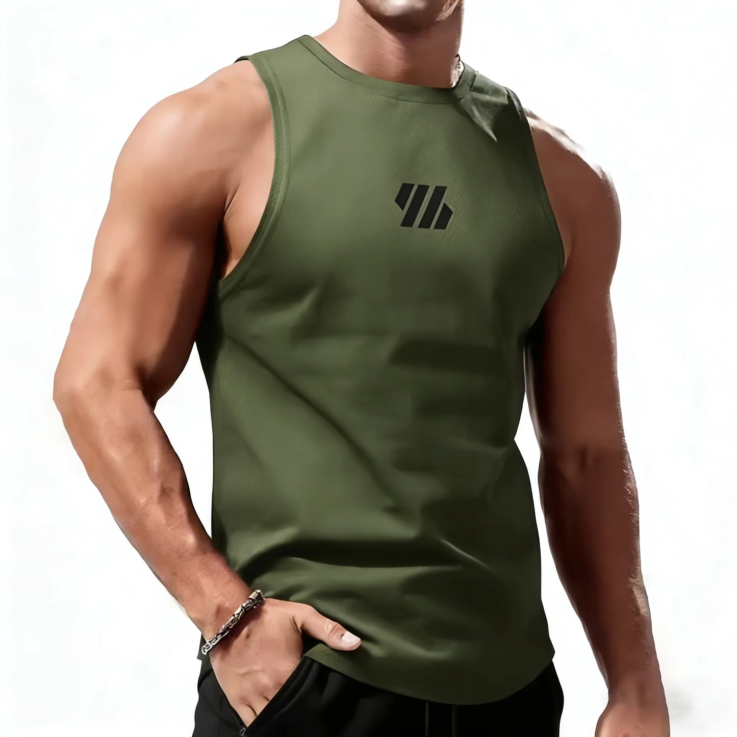 Men Sport Vest Summer Quick Dry Training Tanktop Workout Gym Singlets Man Fitness Tops Sleeveless Shirt Tee Running Tank Top Men