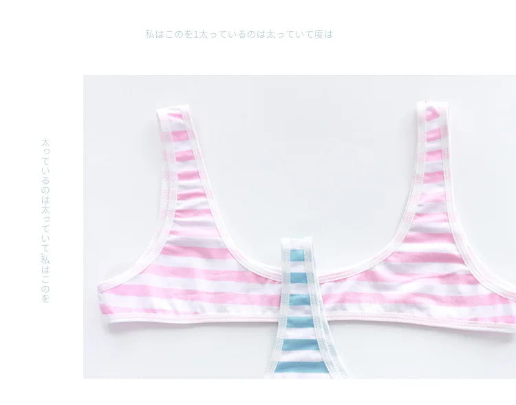 Sexy Japanese Style  Blue White Stripe Bikini Swimsuit Striped Halter Micro Bikini Set Love Female StudenLolita Kawaii Swimsuit